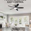 VONLUCE Ceiling Fans with Lights, 52 Inch Ceiling Fan and Remote, Full-spectrum LED Light, 3CCT, 6-Speeds Noiseless Reversible DC Motor, Modern Ceiling Fan for Farmhouse Bedroom Indoor, Black