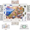 BuilderButler Lightweight 1500 Pieces Rotating Puzzle Board with 6 Sliding Drawers and Cover – 360° Lazy Susan Spinning, 34.25"x26.38" Portable Plastic Puzzle Table, Christmas Gift for Mom