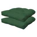Honeycomb Outdoor Essentials Set of 2 Tufted Seat Pads, 19 x 18, Hampton Texture  Dining Chair Cushions for Patio Furniture Green