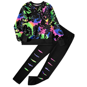 Girls Clothes, Girls Outfits Tie Dye Sweatshirt Tops and Leggings Sweatpants 2 Piece Fall Winter Clothes Set 7-8Y