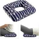 AOSSA Donut Pillow for Bed Sores, Pressure Relief Butt Cushions, Medical Sacral Square Donut Cushion, BBL Pillow for Sleeping, Bed Sore Prevention Pad, Long Sitting Tailbone Pain (Nary Blue)