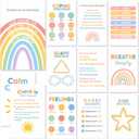 12 Calming Corner Posters for Classroom Emotions Feelings Chart for Kids 11x17 Calm Down Corner Supplies for Preschool Special Education Classroom Therapy Office Mental Health Wall Decor(Calm12)