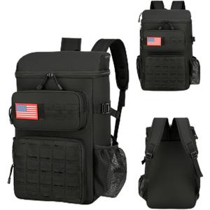 Tactical Backpack Cooler,Tactical Insulated Soft Cooler Bag Large Capacity Leakproof Back Pack,Portable Soft Cooler Bag Waterproof for Beach, Travel, Camping, Picnic, Hiking(Black)