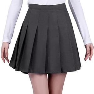 Pleated Mini Skirt High Waisted Tennis Skirts Skorts for Women Girls School Uniform Dress Cheer Skirt with Shorts, 3T
