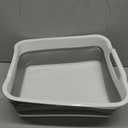 Madesmart Collapsible Dishwashing Basin with Handles, Plastic Pop-Up Dish Wash Basin for Kitchen Counters, Gray/White
