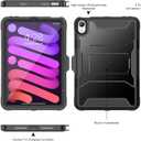 Soke Case for iPad mini 7 (A17 Pro) 2024/ Mini 6 2021 8.3 Inch,with Built-in Screen Protector and Kickstand, Rugged Full-Body Protective Cover for Apple iPad mini 7th/6th Generation - Black