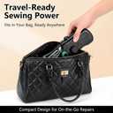 Portable Handheld Sewing Machine for Adults - Mini Hand Held Sewing Stitching Machine for Beginners - Small Electric Cordless for Quick Fabric Home Travel Clothes Pants DIY Fabric Denim (Black)