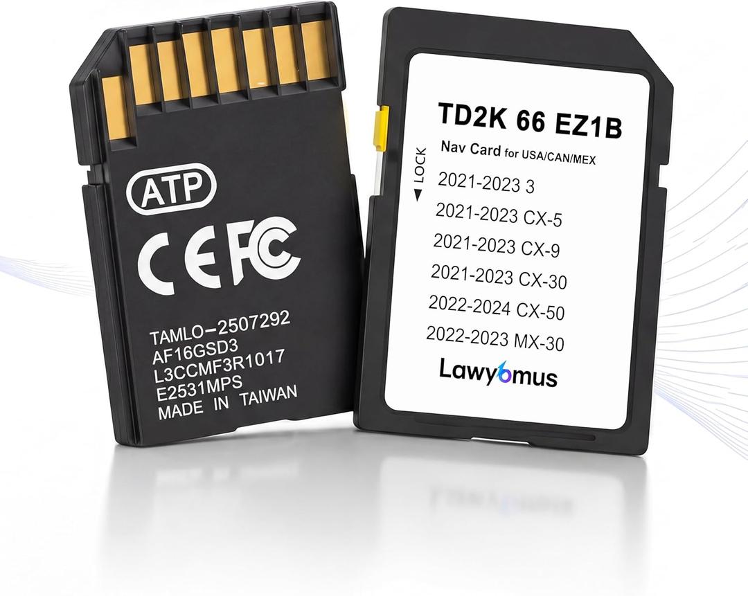 Mazda Navigation SD Card TD2K66EZ1B Compatible with 2021-2024 CX5 CX30 CX50 CX9 Mazda 3 - Latest North America Maps USA/CAN/MEX - Enables HUD & Speed Sign Recognition - Plug and Play