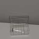 Teenyyou 1 Pcs 8.5 x 4.9 x 3.5 Inch Large Capacity Acrylic Lash Extension Cart Organizers and Storage 6 Divided Eyelash Extension Supply Storage Box Clear Eyelash Cart with Lid Technician Lash Techs