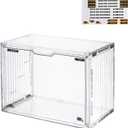 BOHOIDEE 4 Tiers Clear Display Case for Figures, Acrylic Storage Organizers Box with Magnetic Door, Large Dustproof Showcase for Collectibles Action Figure