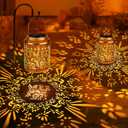 Brizled Hummingbird Solar Lanterns, 2 Pack Outdoor Lanterns Christmas Birthday Gift for Women Mom Grandma, Hummingbird Hanging Garden Lantern, Waterproof Solar Lights for Table Garden Patio Path Porch