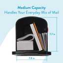 Architectural Mailboxes Parsons Rust-Proof Plastic Post Mounted Mail Box for Outside, Black, Medium Curbside Mailbox, USPS Approved for Residential Delivery