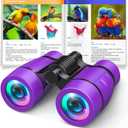 Girls Toys Age 3-7: LET'S GO! Compact Bird Watching Binoculars for Kids Ages 3 4 5 6 7 Year Old Girl Boy Gifts Idea Outside Travel Educational Toy for Kid Preschool Toddler Stocking Stuffers (Purple)