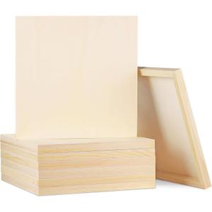 Aodaer 8 Pack Wood Panels 12 x 12 Inch Wooden Panels Canvas Unfinished Craft Wood Boards Panels for Art Crafts Acrylic and Oil Painting Pouring DIY Projects