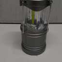 Lichamp LED Camping Lantern, 4 Pack Battery Powered Flashlight for Power Outages, Portable Collapsible Hanging Light Essential for Home, Outdoor, Emergency Lamp Survival Kit Gear for Hurricane, Gray