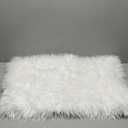 Self Warming Dog Cat Bed Mat 19.6x31.4 Inch, Washable Soft Plush Faux Fur Fluffy Puppy Heating Pad Blanket for Indoor Pet Sleep Cushion White