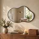Black Asymmetrical Wall Mirrors Irregular 20×36 Inch Abstract Mirror