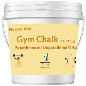 Neatbuddy 1LB Gym Chalk Bucket|Lifting Chalk|carbonato de magnesio– Premium Chalk Powder with Bag & Spoon for Weightlifting, Gymnastics & Climbing
