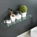 KES Bathroom Glass Shelf 1 Tier Bathroom Bath Basket Stainless Steel RUSTPROOF Wall Mount Brushed Finish, A2420A-2