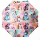 Small Compact Travel Automatic Folding Umbrella for Women, Portable Lightweight, Rain, Wind, UV Sun Shade