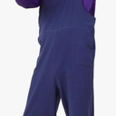 Bad Plumber Costume Overall Purple Shirt Hat Mustache Gloves Button for 80s Video Game Cosplay Halloween Standard L