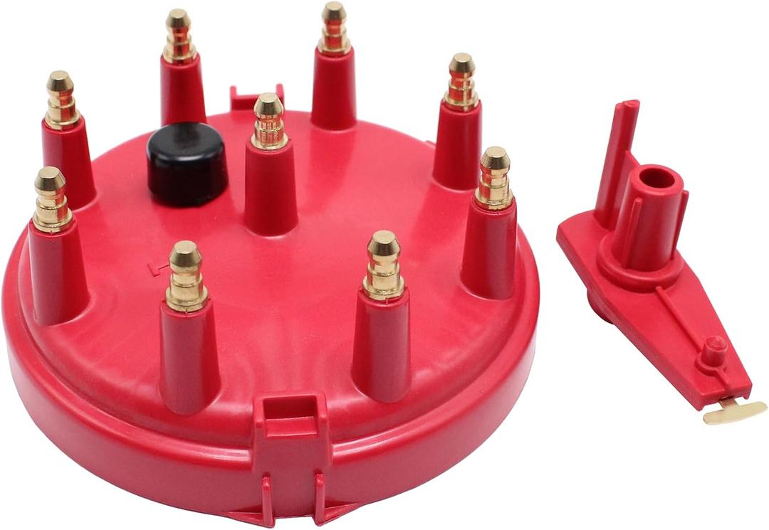 Distributor Cap and Rotor Kit Fits for 1985-1995 Ford F350 F250 F150 V8 TFI Engine 5.0L 5.8L DC12V Red