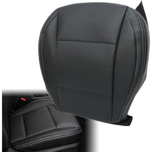 Priprilod Leather Perforated Driver Side Bottom Replacement Seat Cover Black with White Stitching Compatible with Subaru Outback, Limited, Premium, Touring, Base, 2.5i, 3.6R 2015 2016 2017 2018 2019