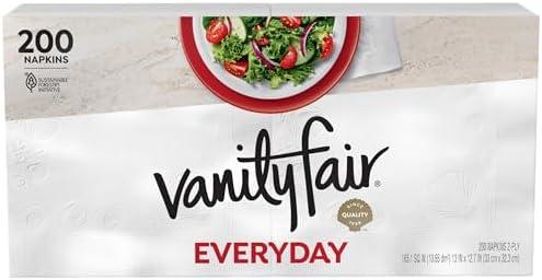 Pack of 2, Vanity Fair Everyday Paper Napkins, 200 Count, Disposable Napkins Made Soft And Smooth For Everyday Meals