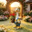 Large Resin Cute Duck Couple Planter Statue, Cartoon Duck Garden Sculpture Decor, Outdoor Landscape Ornament for Yard Lawn Balcony Flower Pot, Thanksgiving Garden Decoration, Goose Planter Sculpture