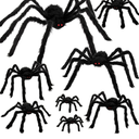 Colovis Spider Decorations, 8PCS Giant Spiders Outdoor Halloween Decorations, Realistic Large Scary Spider Props for Indoor, Home, Yard, Party Creepy Halloween Decor