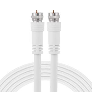 GE RG6 Coaxial Cable, 25 ft. F-Type Connectors, Double Shielded Coax, Input Output, Low Loss Coax, Ideal for TV Antenna, DVR, VCR, Satellite Receiver, Cable Box, Home Theater, White, 33604 (25 Feet)