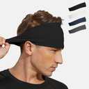 2 x VIMPEP Tenacious Sports Headbands for Men Soft Feeling Non Silp Sweatband Workout Headband for Running,Cycling,Basketball,Tennis,Yoga Fitness Stretchy Quick-Dry Hairband for Unisex (3/4/6 Pack) (Gray)