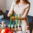 12 Pack Green Taper Candles 10 inch - Taper Candles Dripless, Smokeless, Unscented - 8 Hours Long Burning - Hand Poured Tall Candlesticks - Perfect for Home Decor, Weddings, and Special Occasions