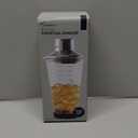 Rabbit 18 oz Glass Cocktail Shaker with Printed Measurements, Multi-Use Stainless Steel Topper with 1.5 oz Jigger Cap and Strainer, 3.94 x 3.54 x 9.06 IN