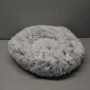 Bedsure Calming Cat Beds for Indoor Cats - Small Cat Bed Washable 20 inches, Anti-Slip Round Fluffy Plush Faux Fur Pet Bed, Fits up to 15 lbs Pets, Frost Grey