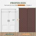 Magnetic Thermal Insulated Door Curtain, Fits 72'' x 80'' Doors(Curtain Size 74'' x 82''), Weatherproof Oxford with Cotton-Fill Insulation Door Cover for Winter, Keep Warm, Brown