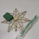 YEAHOME Christmas Tree Topper, Gold Glittered Hollow 7-Point Star Tree Topper, Lighted Wire Star with 20 LED Lights for Christmas Treetop, Xmas Tree Topper with Timer, Christmas Tree Decorations