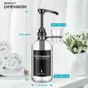 Clear Glass Mouthwash Dispenser with Black Cup Holder and Pump, 16 Oz Rustic Boho Mouthwash Dispenser for Bathroom Farmhouse Decor - 1 Pack