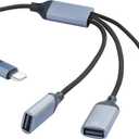3-in-1 Splitter USB-C Cable,USB Type C Male to 3 USB Female Adapter Cable Support Charging/Data Transfer Type C to USB 2.0 OTG Extension Cable for Laptop Tablet Hub 13.8in/35CM