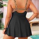 Aqua Eve Plus Size Swim Dress - Two Piece Tankini Tummy Control Bathing Suit with Shorts 2025 Swimsuit (Black, XXXL)