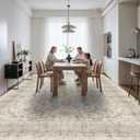 Machine Washable 12x15 Area Rug - Ultra Large Vintage Rugs with Non Slip Rubber Backing Stain Resistant Carpet for Bedroom Dining Room Indoor Soft Carpets Home Decor Flooe Mat 12x15 Beige Brown