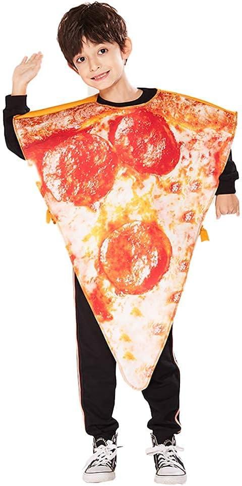ReneeCho Kids Pizza Slice Halloween Costume Boys Girls Children Food Costume Funny Cosplay Onesie One Size