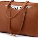 Laptop Tote Bag for Women 15.6 Inch Waterproof Leather Computer Bags Women Business Office Work Bag Briefcase Brown