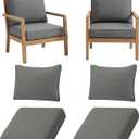 8pcs Outdoor Patio Cushion Covers Replacement, 24" Zippered Outdoor Cushion Covers Waterproof, UV Resistant & Washable Patio Furniture Cushion Covers Waterproof for Patio Sectional, Lght Grayi