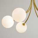 Mid Century Modern Sputnik Chandelier: 6 Light Gold Fixture For Dining Room | Milk White Glass Globe Entryway Foyer Living Room Chandelier, Farmhouse Hanging Pendant Light For Kitchen Island Over Table