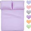 Best Season Cotton Queen Size Sheet Set (Lavender Color) 4 Piece - 100% Cotton Sheets Set, Soft Cotton Bed Sheets Sets with Deep Pocket fit Upto 16 inch