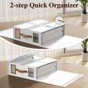 4 Pack Foldable Bed Sheets Set Organizers and Storage(King & Queen Size),Linen Fabric Closet Organizers with Window,Folding Bedding Storage Box for Bedsheets and Pillow Cube Organizer-White