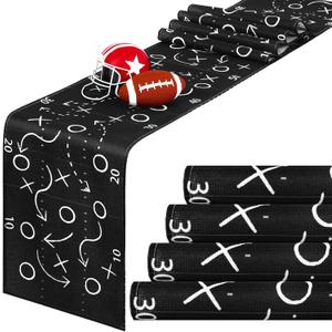 Sliner 2 Pcs Footballs Party Decorations Football Court Table Runner Touchdown Sport Party Kitchen Dining Table Runner for Footballs Themed Sport Game Day Decor 13 x 71 Inch