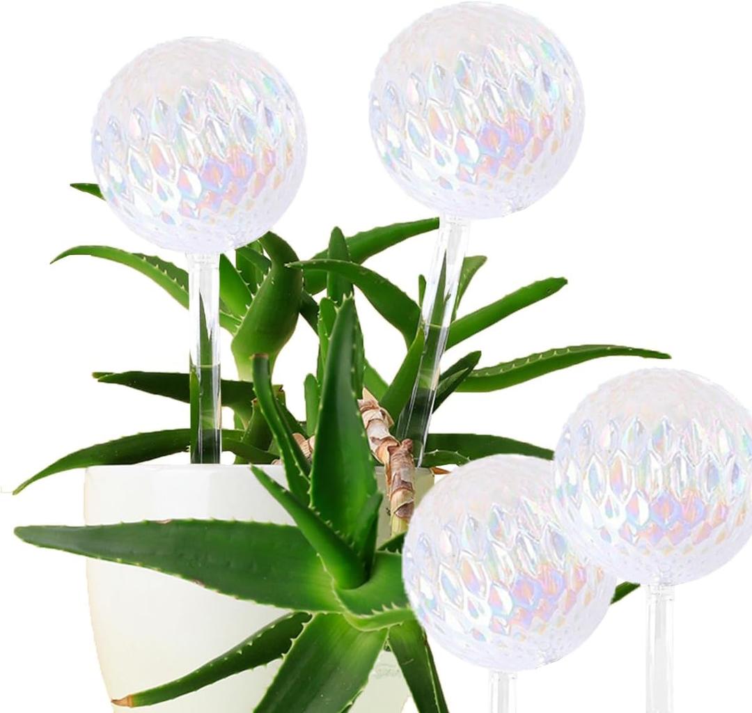 Plant Watering Ball 4 Packs Automatic Watering Pot Potting, Automatic Watering Ball for Indoor and Outdoor Plants, Glass Watering Ball Suitable for Plant Lovers