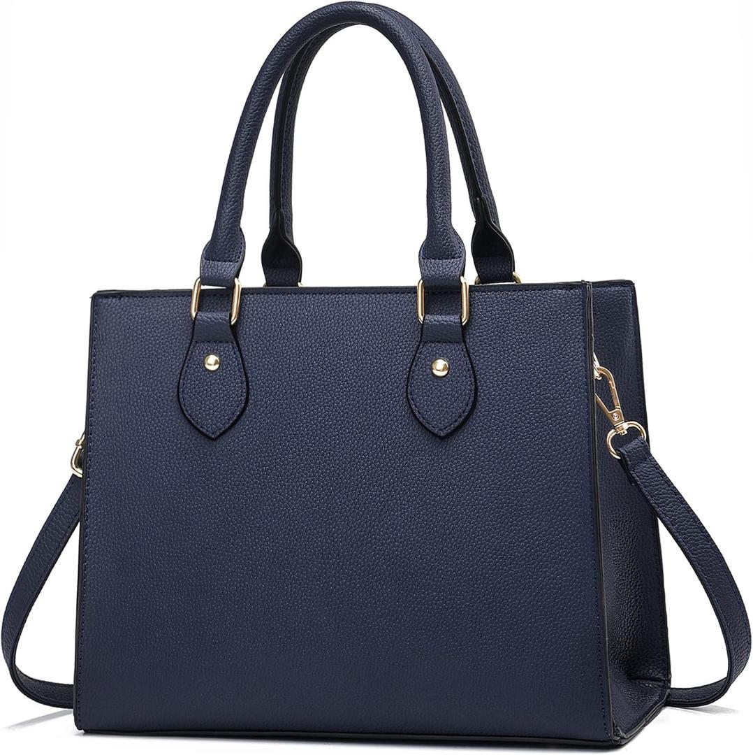 CHICAROUSAL Crossbody Purses and Handbags for Women PU Leather Tote Top Handle Satchel Shoulder Bags (Liz Navy Blue)